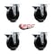 Service Caster 5'' Phenolic Wheel Swivel Top Plate Caster Set with Posi Brake, 4PK SCC-20S514-PHR-PLB-4 - alternate 3